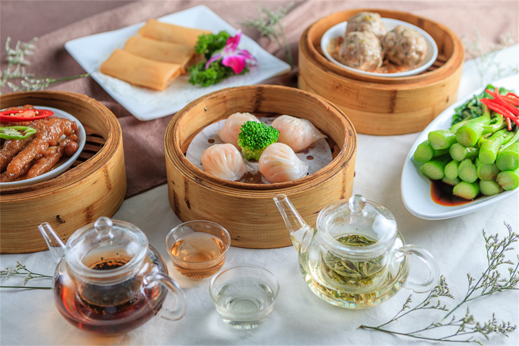 广式早茶点心拼盘